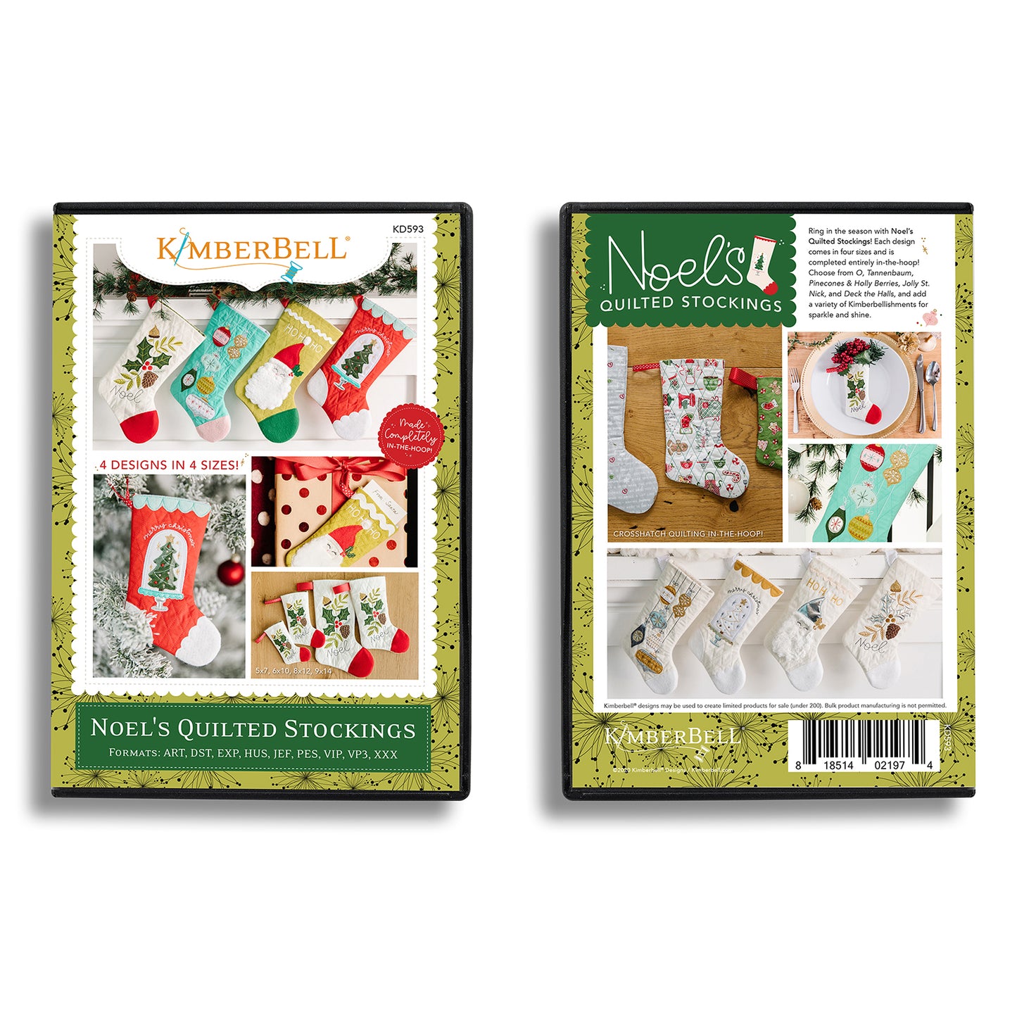 Kimberbell Noel's Quilted Stockings machine embroidery CD