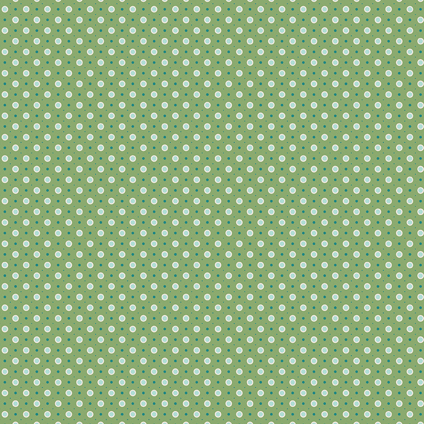 Lori Holt Bee Dots Vera Basil Fabric C14172-BASIL