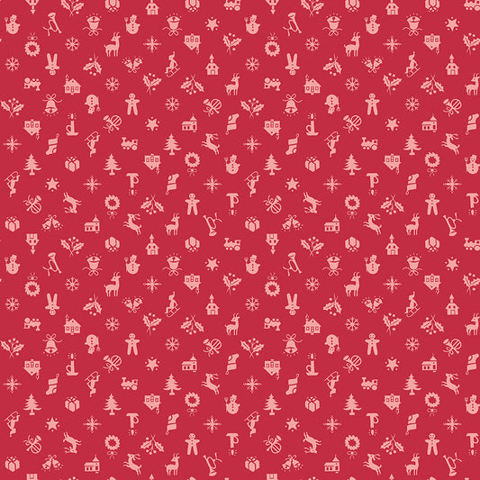 Lori Holt Home Town Holiday Fabric C14907-BERRY