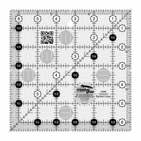 Creative Grids Quilt Ruler 6-1/2in Square # CGR6