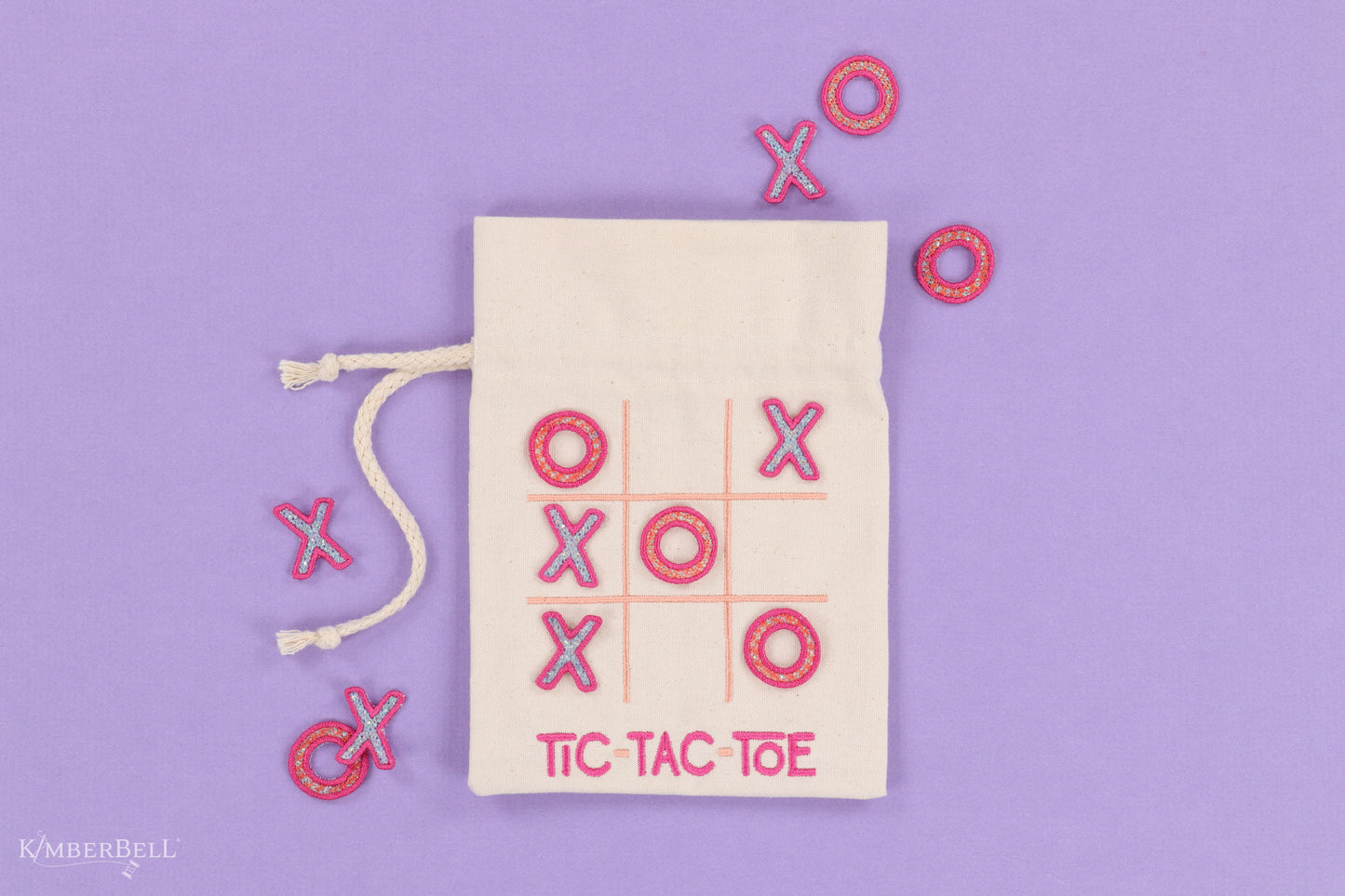 Kimberbell Digital Dealer Exclusives 3 June 2024 - Tic-Tac-Toe Cinch Bag embroidery design