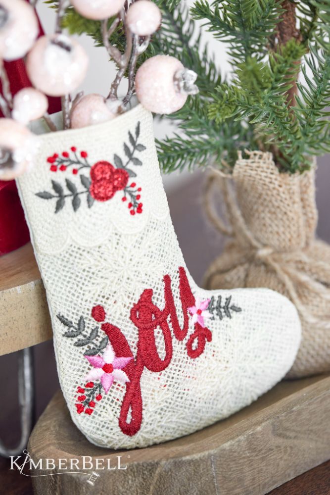 Kimberbell Digital Dealer Exclusives 3 November 2024 - Christmas Joy Lace Stocking embroidery design