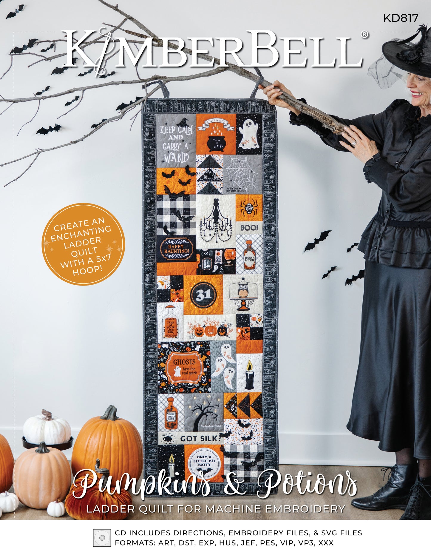 Kimberbell Pumpkins & Potions Ladder Quilt Embellishment Kit KDKB1296