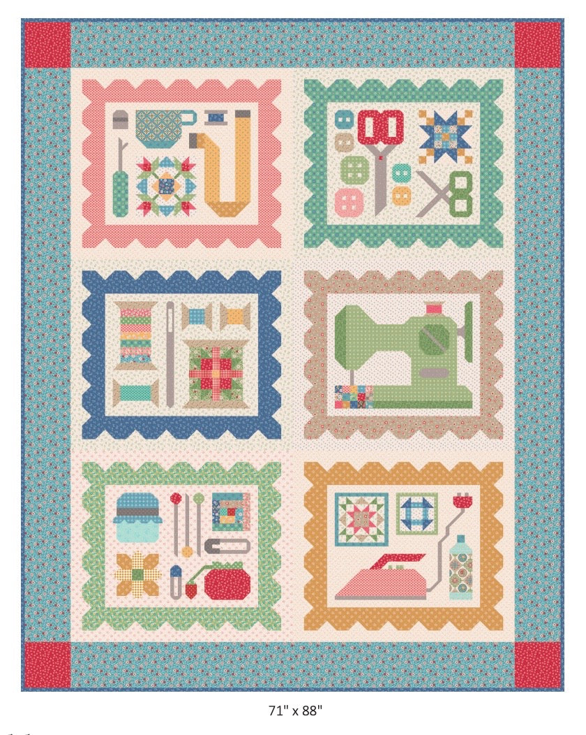 Lori Holt Mercantile Quilt Seeds Pattern Scissors & Buttons # ST-34023