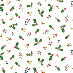 Kimberbell Celebration Holly Metallic Fabric MAS9212-RG